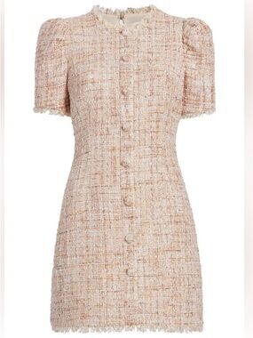 Likely Tweed Shimmer Meredith Dress Sequin Dress Gold. Size 6